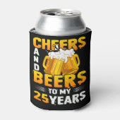 応援とビール私の25年25誕生日ギフト 缶クーラー (缶正面)