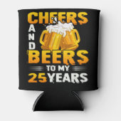 応援とビール私の25年25誕生日ギフト 缶クーラー (正面)