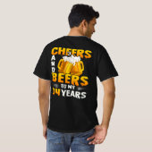応援とビール私の34年に34誕生日ギフト Tシャツ (裏面フル)