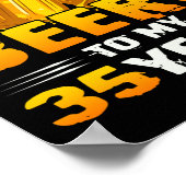 応援とビール私の35年に35誕生日ギフト ポスター (角)