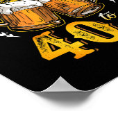 応援とビール私の40年の40の誕生日 ポスター (角)