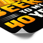 応援とビール私の40年40歳の誕生日プレゼント ポスター (角)