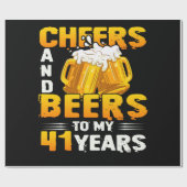 応援とビール私の41年41誕生日ギフト ラッピングペーパー (フラット)