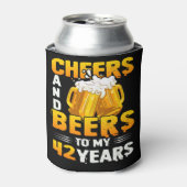 応援とビール私の42年42誕生日ギフト 缶クーラー (缶正面)