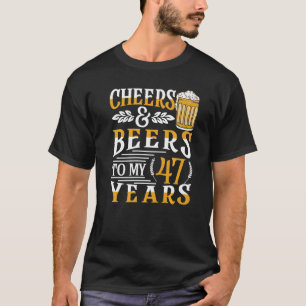 応援とビール私の47年47誕生日2 Tシャツ