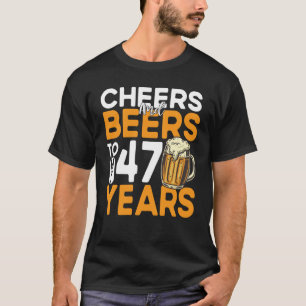 応援とビール私の47年47誕生日 Tシャツ
