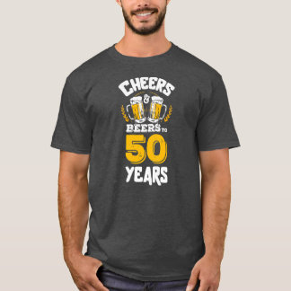 応援とビール私の50年50人の誕生日 Tシャツ