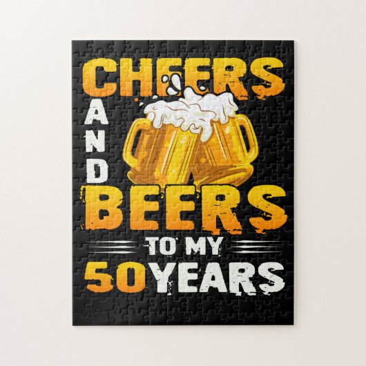 応援とビール私の50年50誕生日ギフト ジグソーパズル (縦)