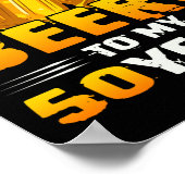 応援とビール私の50年50誕生日ギフト ポスター (角)