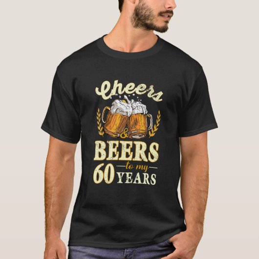 応援とビール私の60年60人の誕生日 Tシャツ (正面)