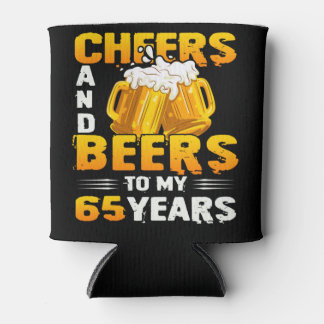 応援とビール私の65年65誕生日ギフト 缶クーラー