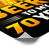 応援とビール私の70年70誕生日ギフト ポスター (角)