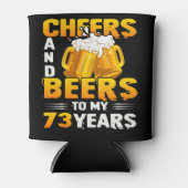 応援とビール私の73年73誕生日ギフト 缶クーラー (正面)