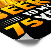 応援とビール私の75年75誕生日ギフト ポスター (角)