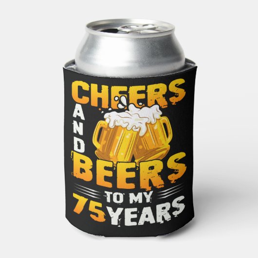 応援とビール私の75年75誕生日ギフト 缶クーラー (缶正面)