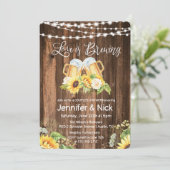 応援とビール素朴カップルのシャワー招待状 招待状 (スタンド正面)