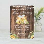 応援とビール素朴カップルのシャワー 招待状 (スタンド正面)