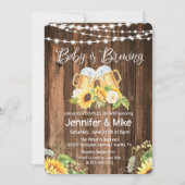 応援とビール素朴カップルのシャワー 招待状 (正面)