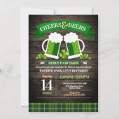 応援とビール聖パトリックの日の誕生日パーティー 招待状 (正面)