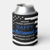 応援とビール薄いブルーライン警察の退職 缶クーラー (缶正面)