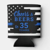 応援とビール薄いブルーライン警察の退職 缶クーラー (裏面)