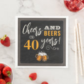 応援とビール誕生日テーマ紙ナプキン (インサイチュ)