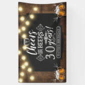 応援とビール誕生日デコール 横断幕 (縦)