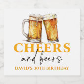 応援とビール誕生日パーティワインラベル ビールラベル (シングルラベル)