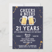 応援とビール誕生日パーティーの招待 招待状 (正面)