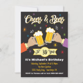 応援とビール誕生日パーティーの招待 招待状 (正面)