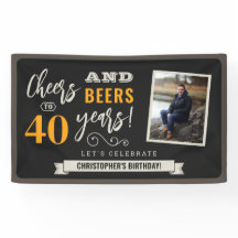 応援とビール誕生日フォトバナー3 x 5