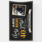 応援とビール誕生日フォトバナー3 x 5 横断幕 (縦)