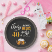 応援とビール誕生日紙プレート ペーパープレート (パーティー)