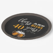 応援とビール誕生日紙プレート ペーパープレート (アングル)