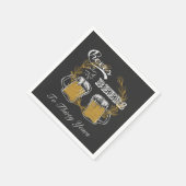 応援とビール誕生日 スタンダードカクテルナプキン (角)