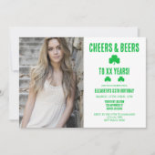 応援とビール誕生日 招待状 (正面)