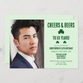 応援とビール誕生日 招待状 (正面/裏面)