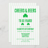 応援とビール誕生日 招待状 (正面/裏面)