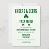 応援とビール誕生日 招待状 (正面)