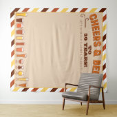 応援とビール誕生日Backdropフォトブース タペストリー (インサイチュ(横))