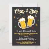 応援とビール退職パーティの招待状 招待状 (正面)