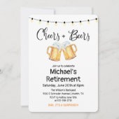 応援とビール退職招待状 招待状 (正面)