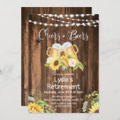 応援とビール退職招待状 招待状 (正面/裏面)