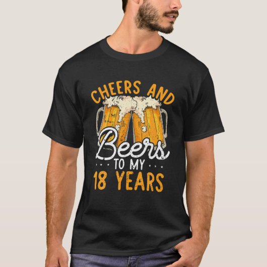 応援とビール18年18誕生日ギフトF Tシャツ (正面)