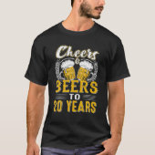 応援とビール20歳の誕生日ギフト古い Tシャツ (正面)