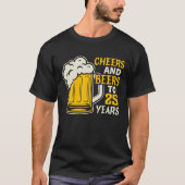 応援とビール25歳の誕生日家族 Tシャツ (正面)