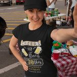 応援とビール30歳の誕生日パーティーT-Shir Tシャツ<br><div class="desc">この祝素朴な「応援とビーズ」のヴィンテージバールームのデザインとスタイルであなたの30歳の誕生日。複合デザイン別休日ハートデザイン（権利留保）。</div>