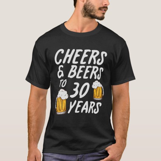 応援とビール30歳 – 30歳の誕生日 Tシャツ (正面)