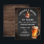 応援とビール30th誕生日パーティー予算<br><div class="desc">応援とビール誕生日招待状。パーソナライズする簡単。すべての文字は調整可能で、簡単は独自のパーティーニーズに合わせて変更できる。黒板と素朴な木材の背景の要素。おもしろいシャルボードは渦巻き旋回し、繁栄する。水色ビールマグ。招待状だ。バーまたはバックヤードBBQ誕生日デザイン。年齢は、単に文字を変更。</div>