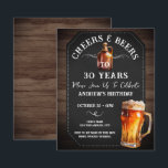 応援とビール30th誕生日パーティー予算<br><div class="desc">応援とビール誕生日招待状。パーソナライズする簡単。すべての文字は調整可能で、簡単は独自のパーティーニーズに合わせて変更できる。黒板と素朴な木材の背景の要素。おもしろいシャルボードは渦巻き旋回し、繁栄する。水色ビールマグ。招待状だ。バーまたはバックヤードBBQ誕生日デザイン。年齢は、単に文字を変更。</div>